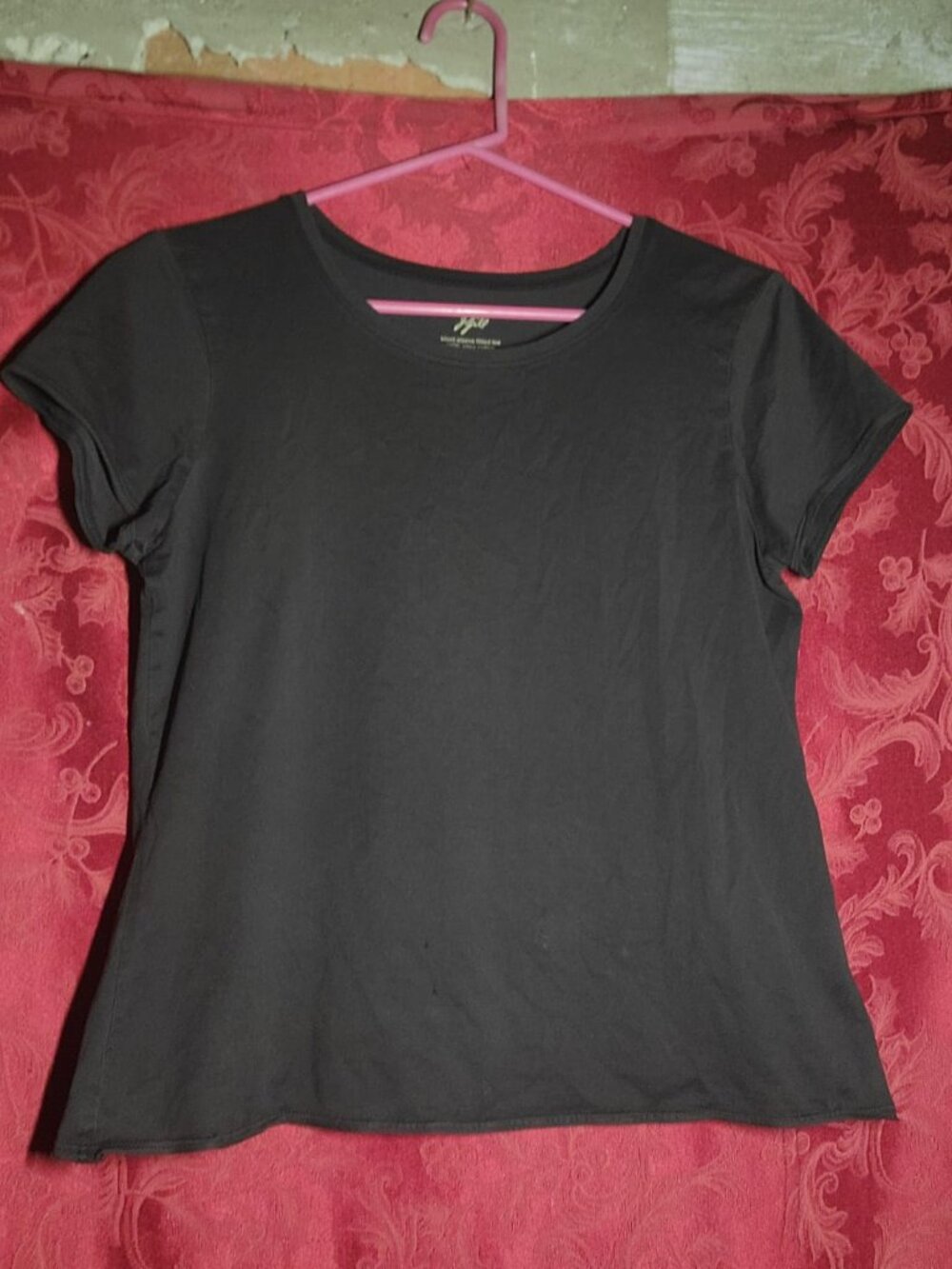J.Jill Black Short Sleeve Fitted Tee 100% Pima Cotton size M